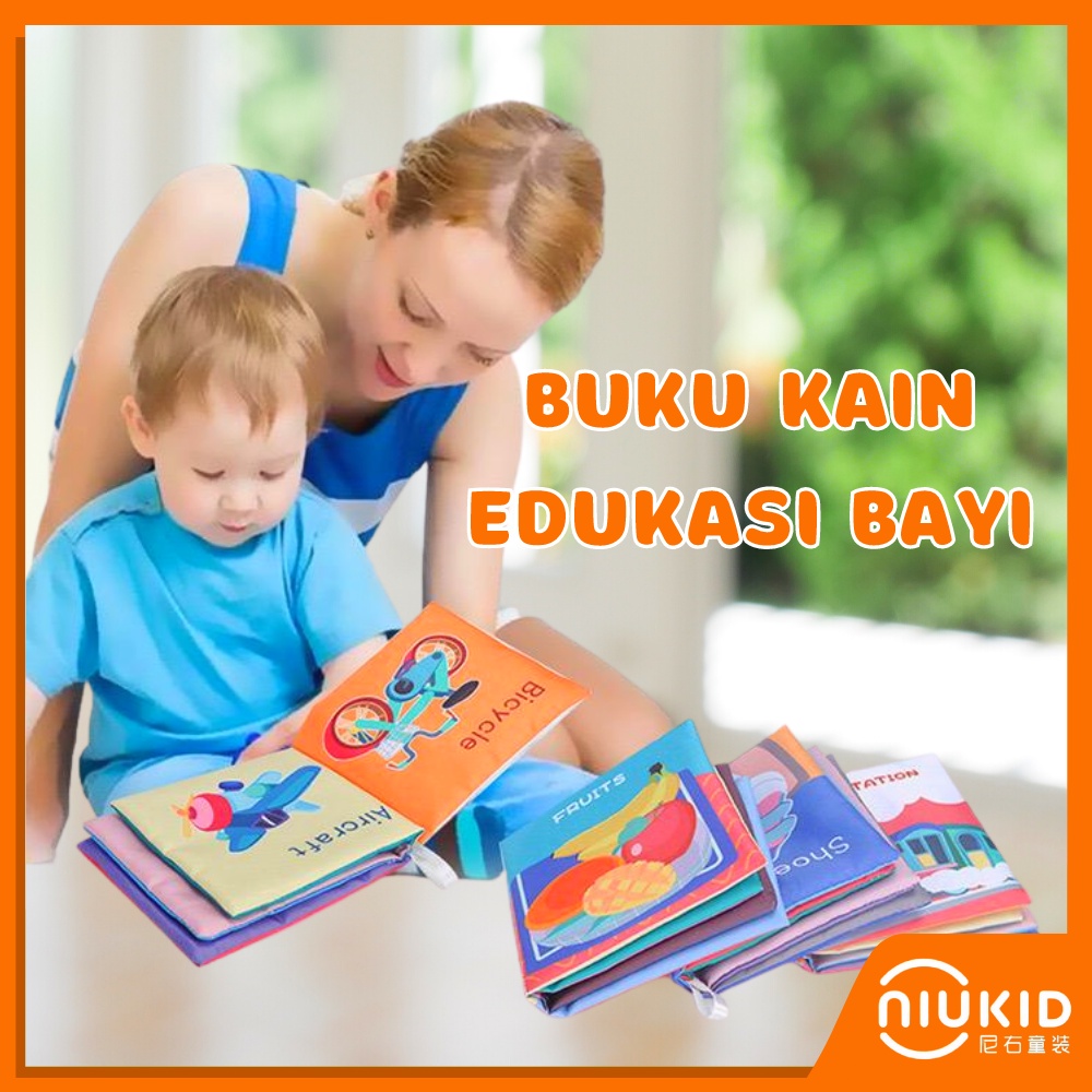 NIUKID BUKU BAYI KAIN PENDIDIKAN KARTUN BUKU BANTAL ANAK BABY CLOTH BOOK