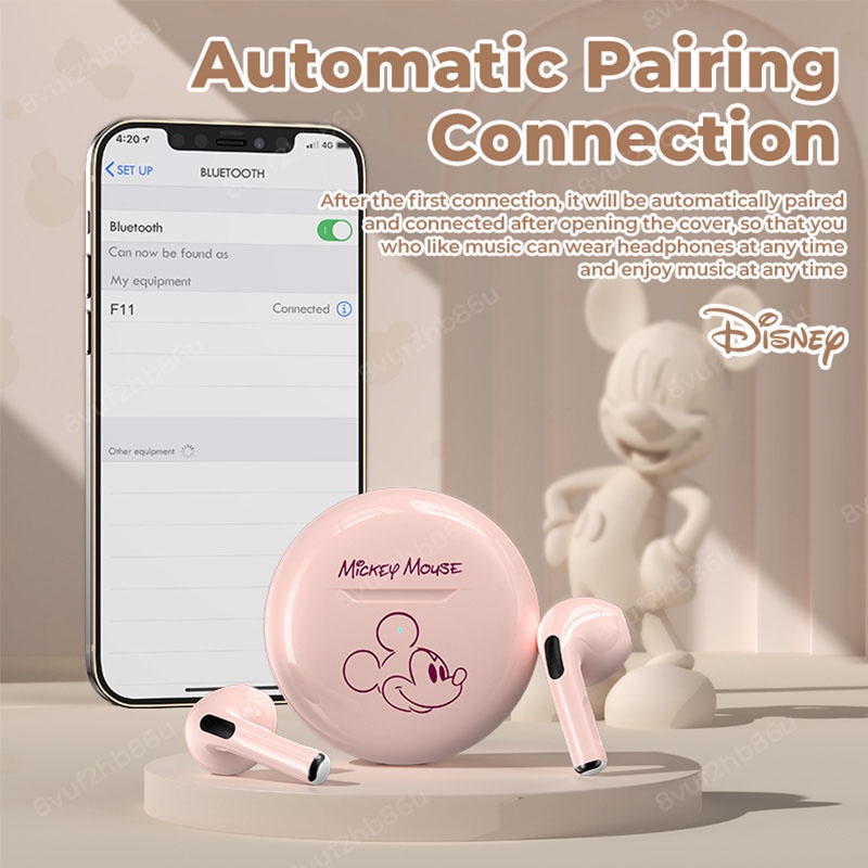 100% Original Disney Wireless Earphone TWS Bluetooth Headset HiFi Stereo in-Ear Noise Reduc Earbuds For Android/iOS