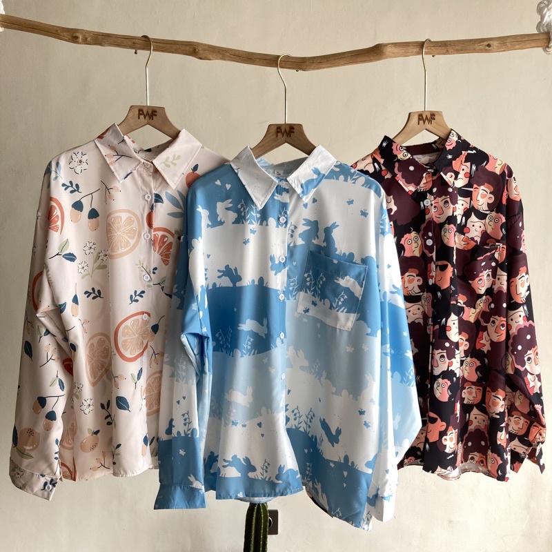 Print Shirt Collection BKK / Atasan Kemeja Wanita Import BKK