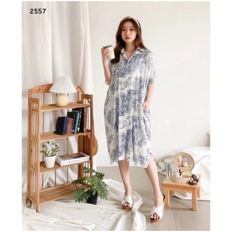 Diora dress / dress korean style / dress putih adem santai / dress pantai kancing casual summer