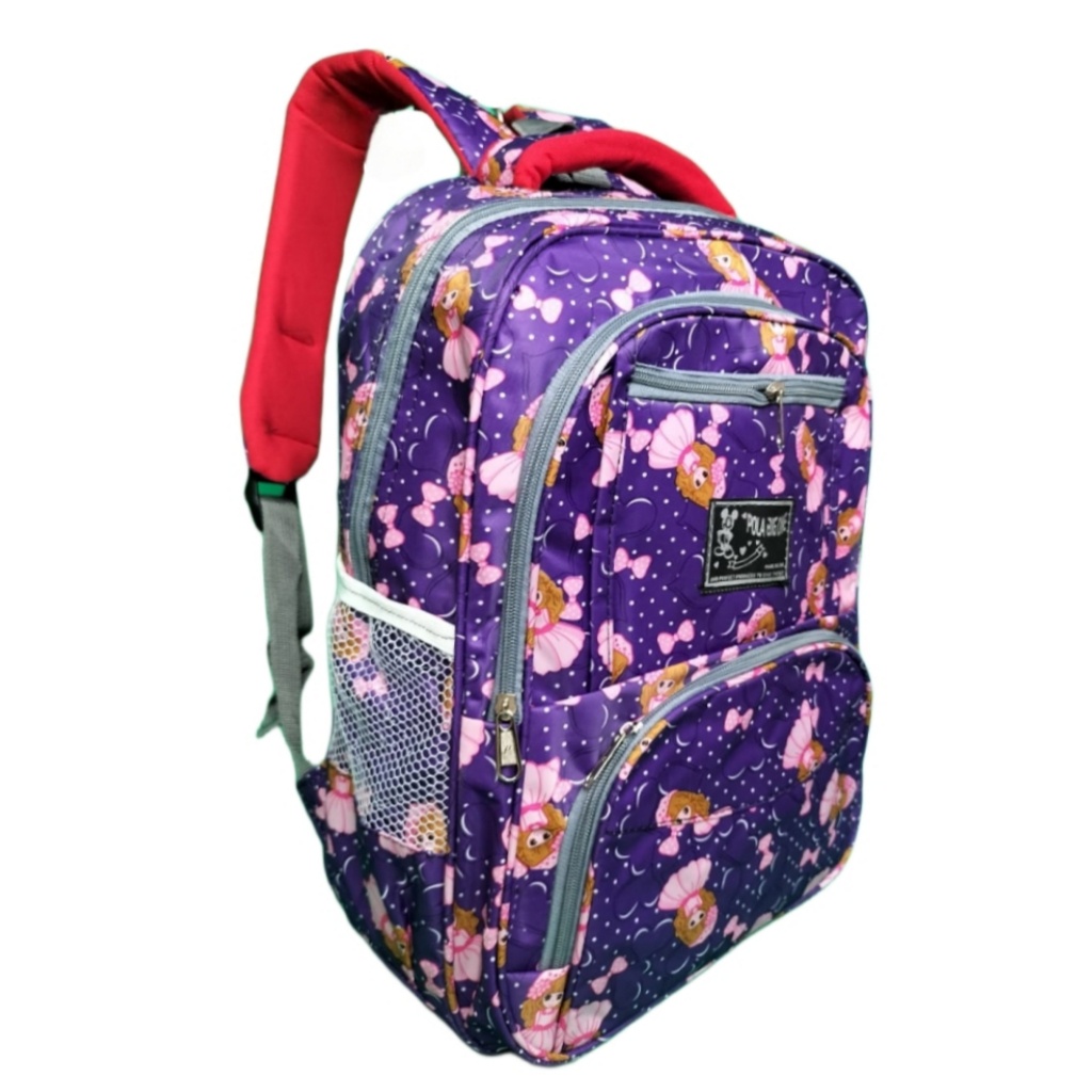 Tas Wanita Ransel Laptop Unisex Tas Ransel Backpack Warna Ungu