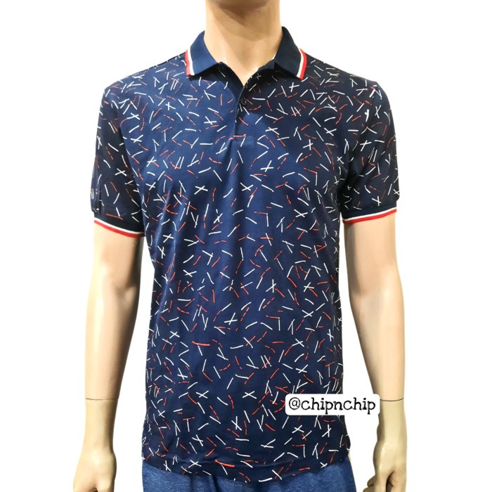 Hemat Kaos Polo Pria Poshboy Original Ford Poloshirt Full Print Katun Navy