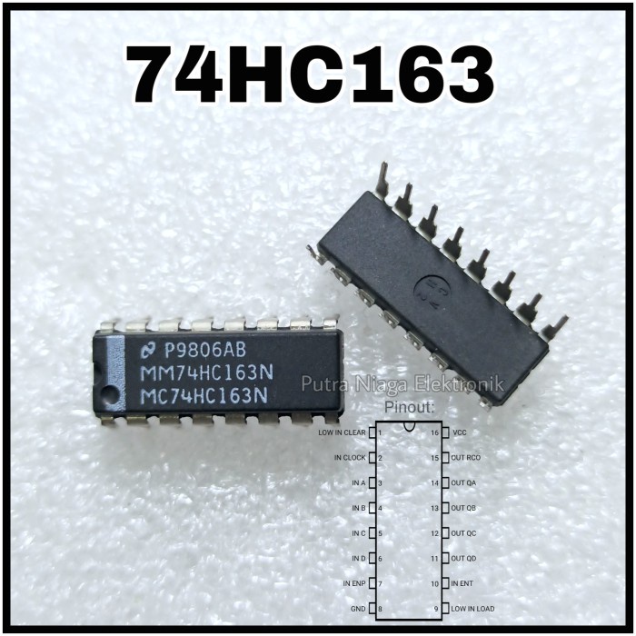 ic TTL 74163 74HC163 dip 16p / SN74HC163N / HD74HC163P putr4n14 Segera Beli