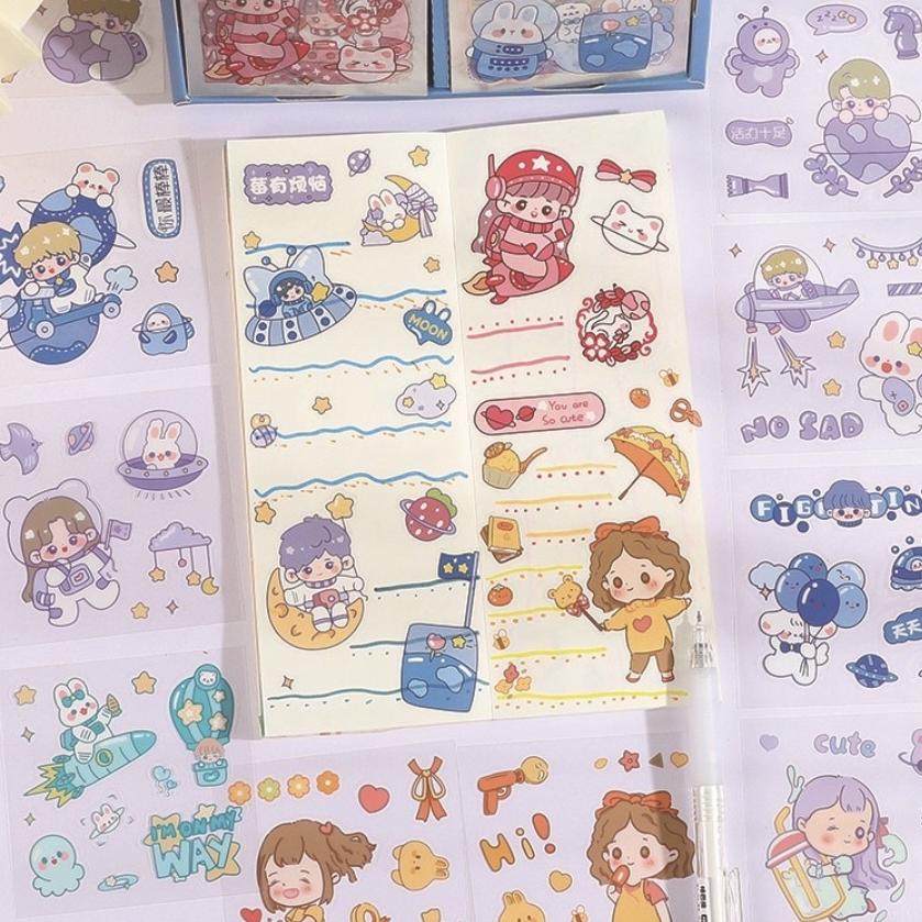 

[E-7&U ✔] 100 Lembar Stiker Motif Kartun Korea Lucu Anti Air Dekorasi Handbook Scrapbook DIY-bisa cod