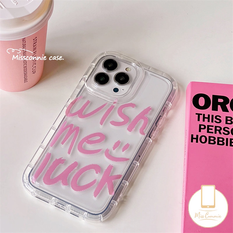 Casing Ponsel Airbag Shockproof Kompatibel Untuk iPhone 7Plus 8Plus 11 13 14 12 Pro MAX 6 6S 7 8 Plus XR X XS MAX Ins Fashion Grafiti Huruf TPU Lembut Anti Jatuh Bening Penutup Belakang