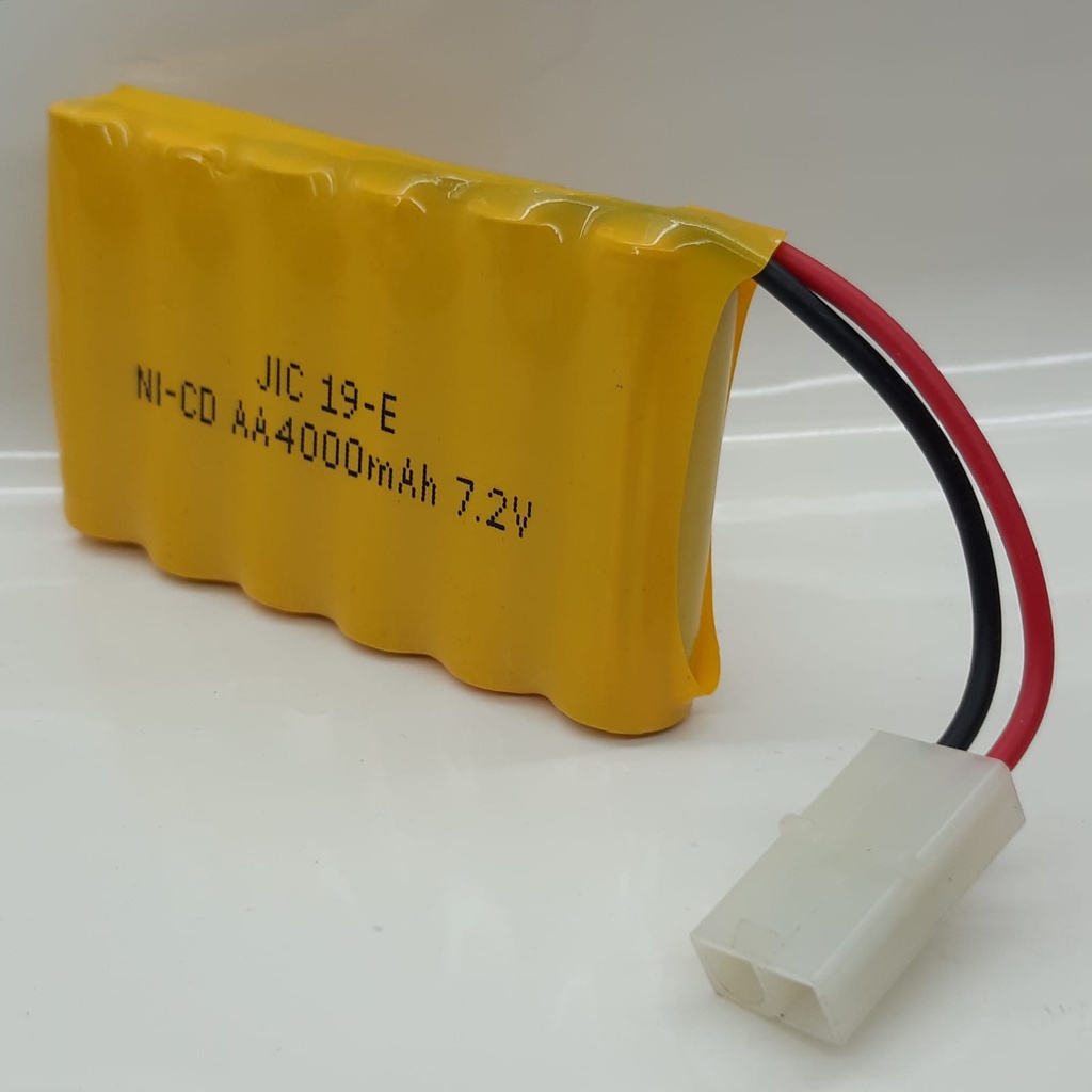 Baterai RC/Mainan Mobil Remot 6x AA Ni-Cd 7.2volt - 4000mAh Socket Putih Model Sejajar