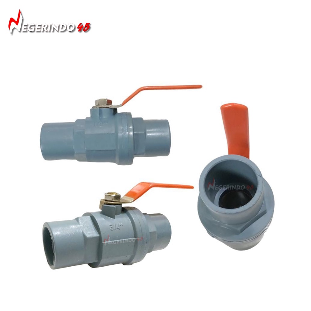 STOP KRAN AIR TEBAL POLOS 1/2&quot; 3/4&quot; 1&quot; 1 1/4&quot; 1 1/2&quot;BALL VALVE PVC GAGANG STAINLESS