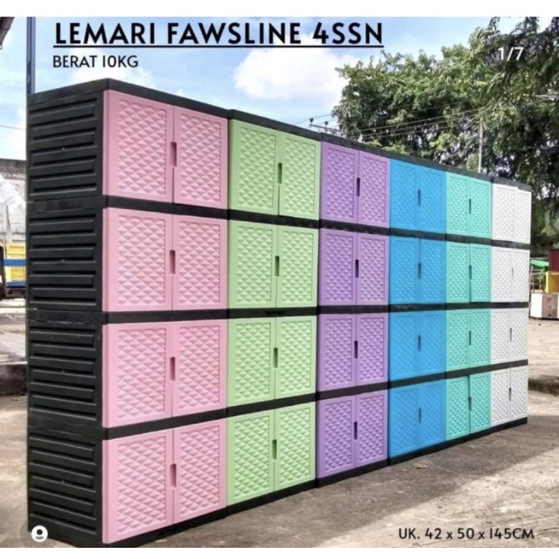 lemari exel tabitha 4 susun untuk paket dan instan muat 1 pcs ya