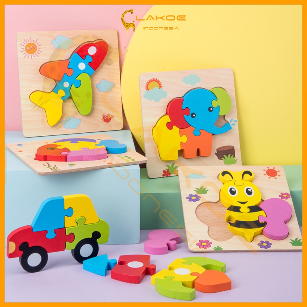 3d puzzle kayu mainan edukasi anak lucu wooden puzzle toys