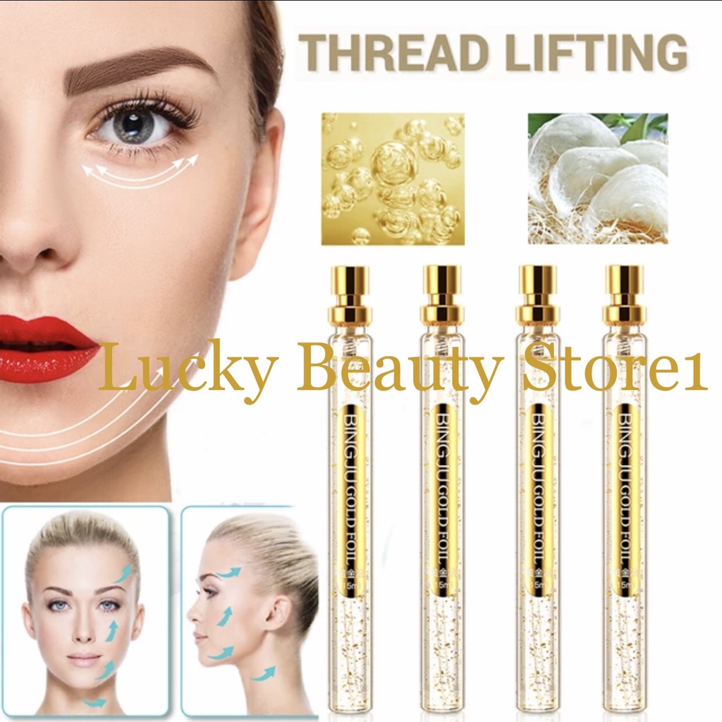 paket serum pepti gold + benang emas ajaib collagen protein line lifting anti aging kerutan wajah pengencangan