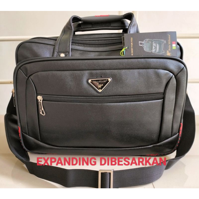 TAS KANTOR LAPTOP FOLIO POLO MILANO EXPANDING (dibesarkan) KULIT ORIGINAL BRIEFCASE SELEMPANG  ANTI AIR TERMURAH TERLARIS