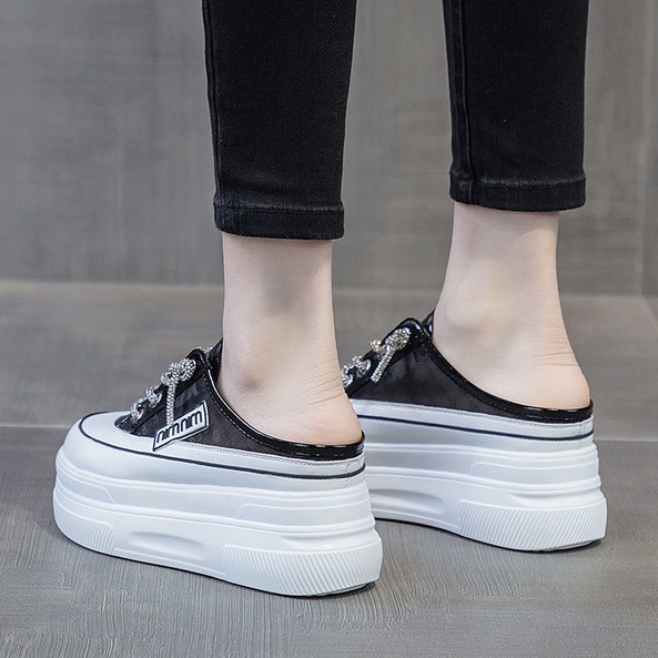 Sepatu Sendal Perempuan Silver Sepatu Sandal Fashion Wanita Korea Style Hitam Import Cantik SD-106