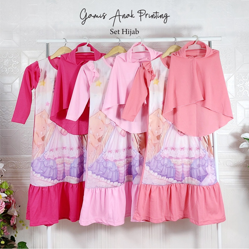 Gamis Anak Printing Set Hijab CKids