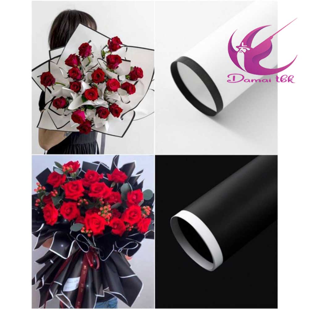 

[5 LEMBAR] Flower Wrapping Paper List Monochrome Monokrom Kertas Buket Bunga Cellophane Florist