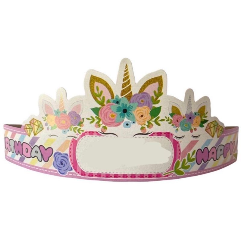 Topi UNICORN 10pcs topi ulang tahun anak dekorasi pesta ulang tahun UNICORN perlengkapan pesta ultah