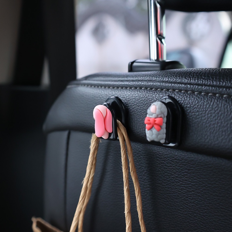 Car Self Adhesive Cute Cartoon Small Animal Hook/Rak Gantung Penyimpanan Tas Belanja Portabel Otomotif/Kait Mini Turtle Rabbit Hias Interior Kendaraan