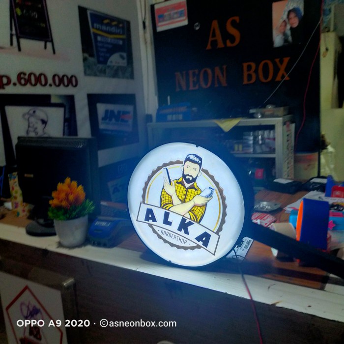 

NEON BOX BULAT 60 CM 2 SISI + TIANG 3M