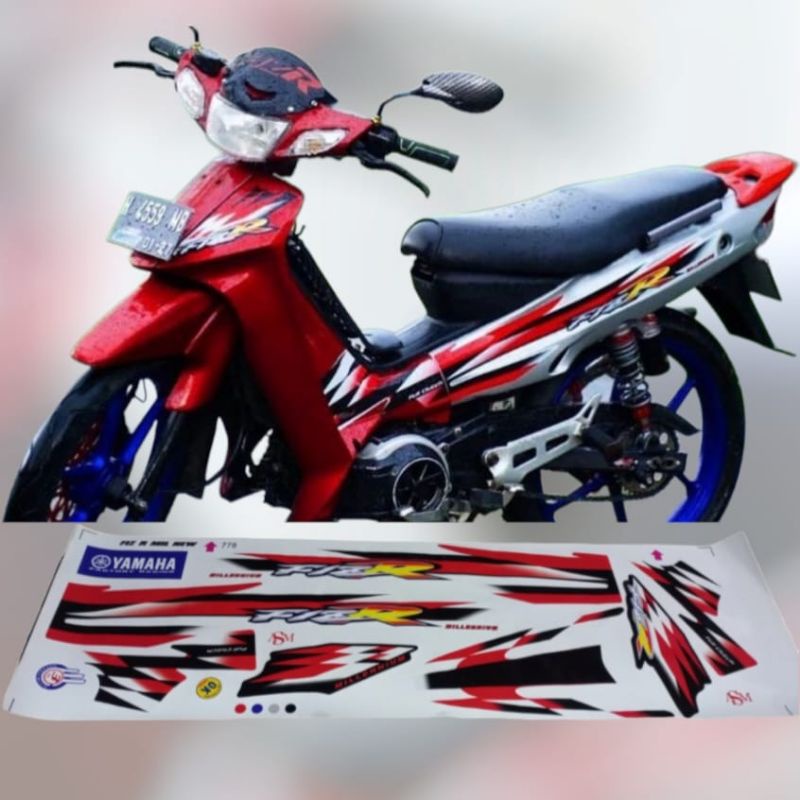 Striping Sticker Motor Yamaha fiz r Millenium Merah LIS F1 ZR MILLENIUM MERAH Printing Cutting Tahan