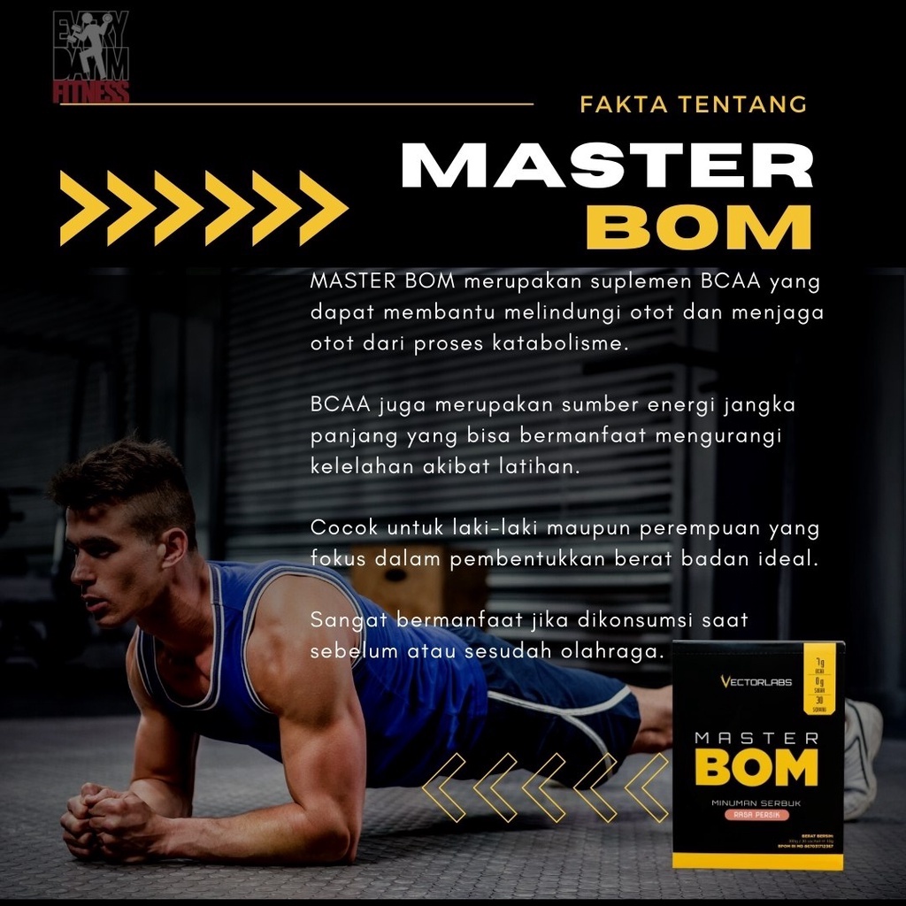 VECTORLABS MASTER BOM BCAA 30 SERV SERVING 30 SACHET 300 GR 300 GRAM MASTERBOM