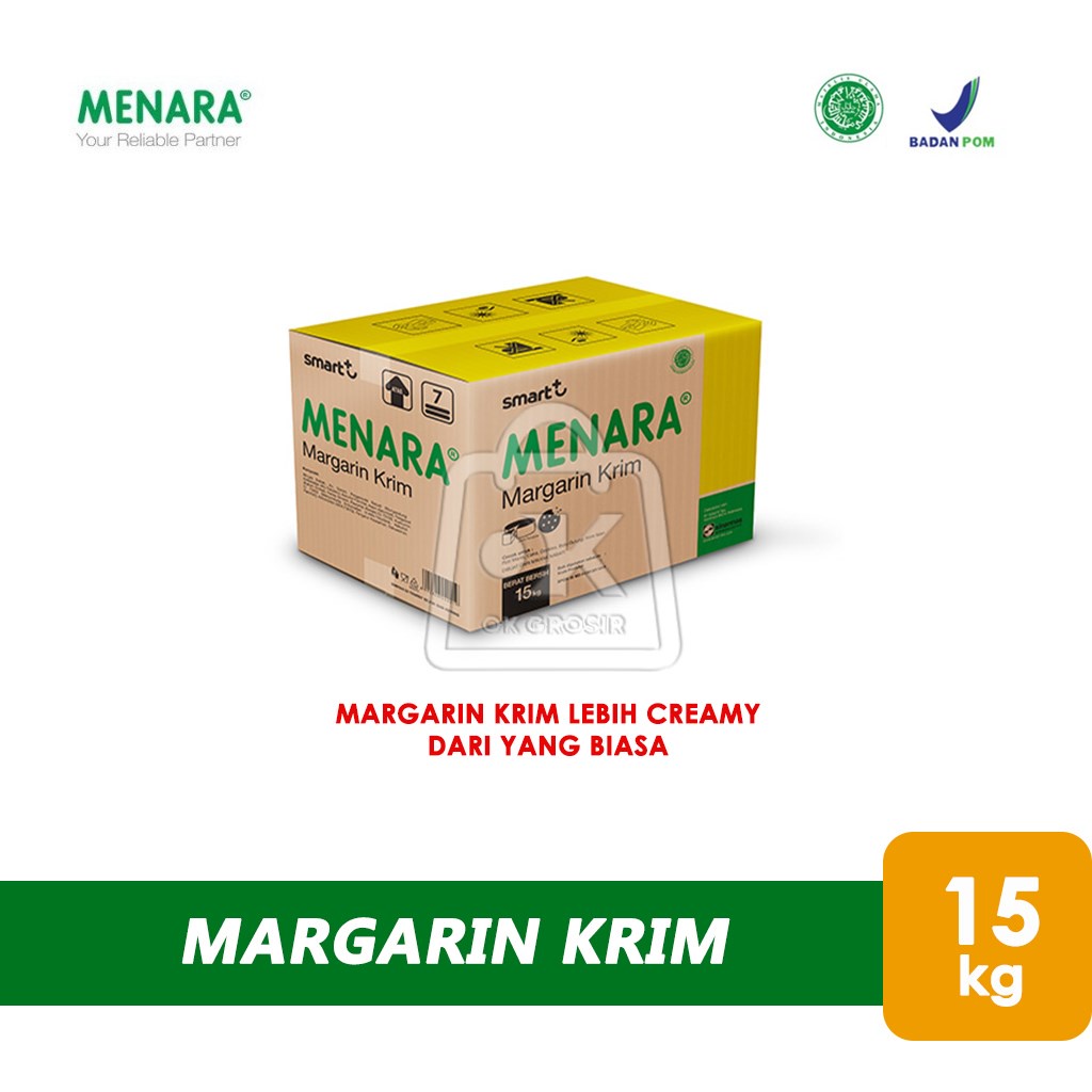 

Margarin Krim MENARA Kuning Creamy Margarine (Dus 15 kg)