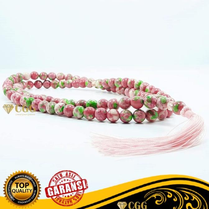 Tasbih Batu Akik Pirus Pink Nevada Asli Original