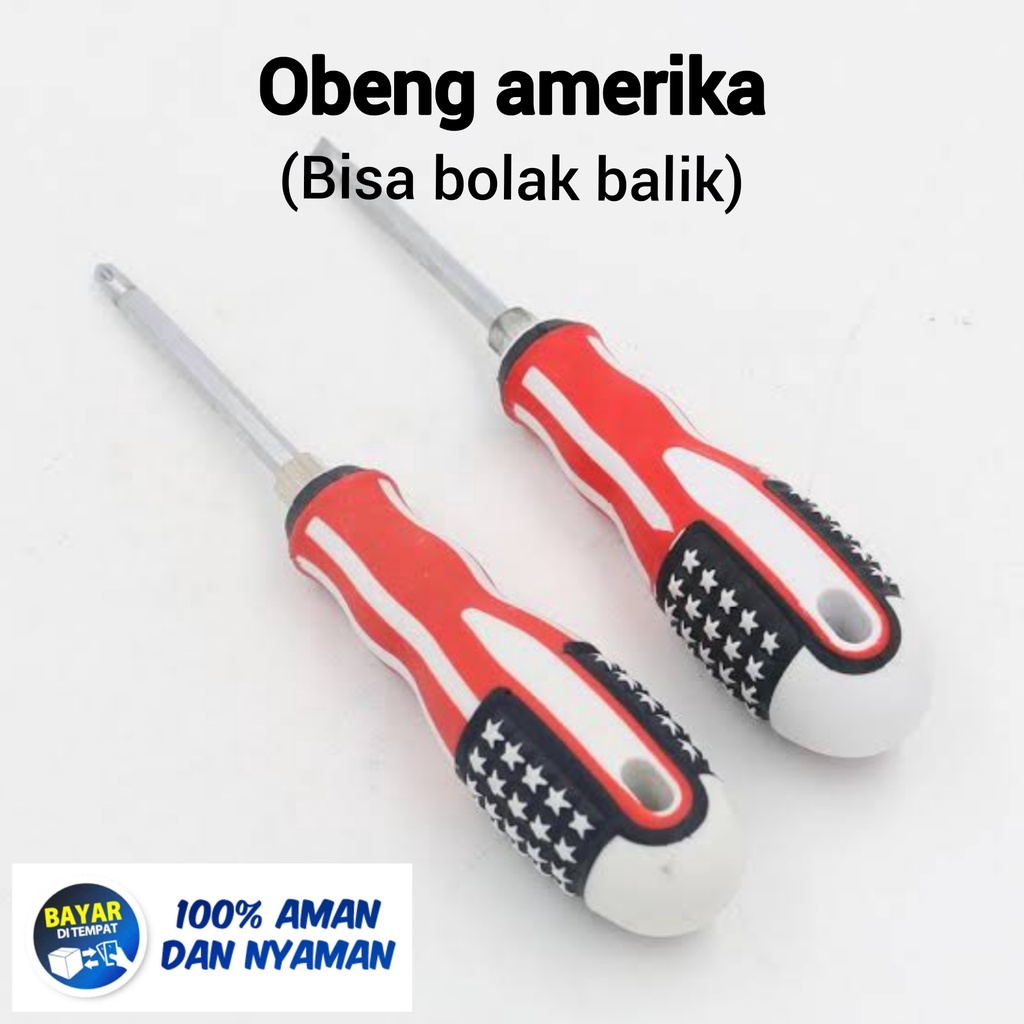 Jual Obeng Amerika Obeng Bolak Balik Plus Minus Pelus Min Obeng Shopee Indonesia