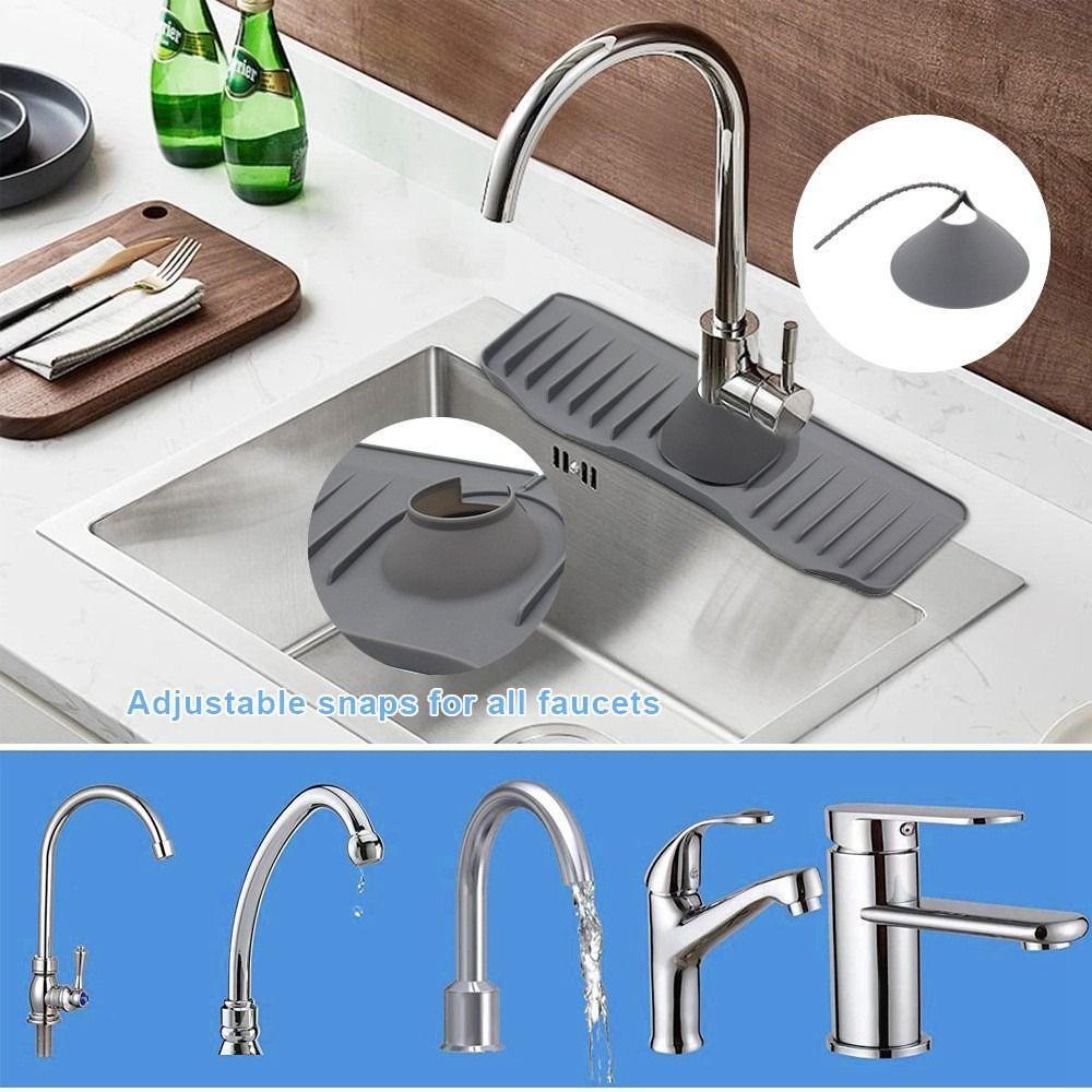 Lanfy Faucet Mat Silicone 1Pcs Untuk Sink Pad Guard Pelindung Meja Kamar Mandi Splash Catcher