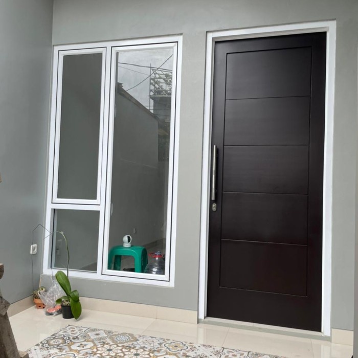 pintu hpl kusen aluminium jendela swing custom