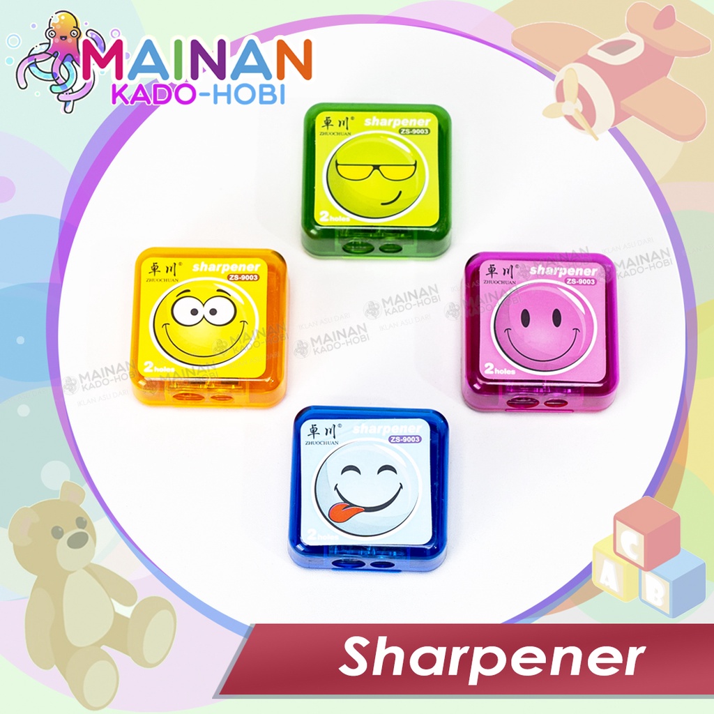 ALAT TULIS SHARPENER RAUTAN SERUTAN PENSIL 2 LOBANG MANUAL KARAKTER LUCU