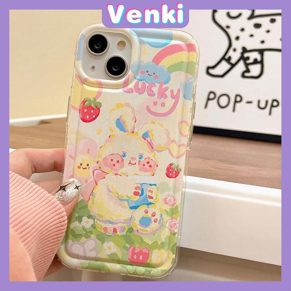 Case For iPhone 14 Pro Max TPU Soft Jelly Airbag Clear Case Cute Cartoon Rabbit Camera Protection Shockproof For iPhone 14 13 12 11 Plus Pro Max 7 Plus X XR