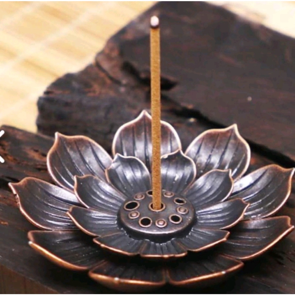 Tempat Dupa Pembakar Penyimpanan Pembakaran Bukhur Hio Stik Stick Arab Model Bunga Lotus Holder 9 Lu