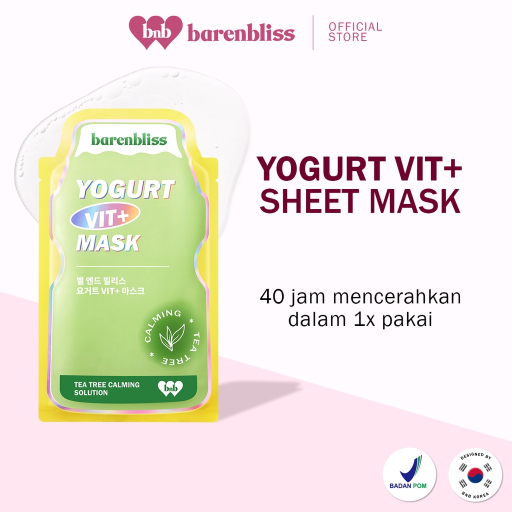 BNB Barenbliss Yogurt Vit+ Mask - Calming Sheet Mask Korea Essence Serum