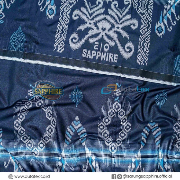 Sarung Sapphire Premium Jacquard Polos Tua Kembang - Dongker Ts