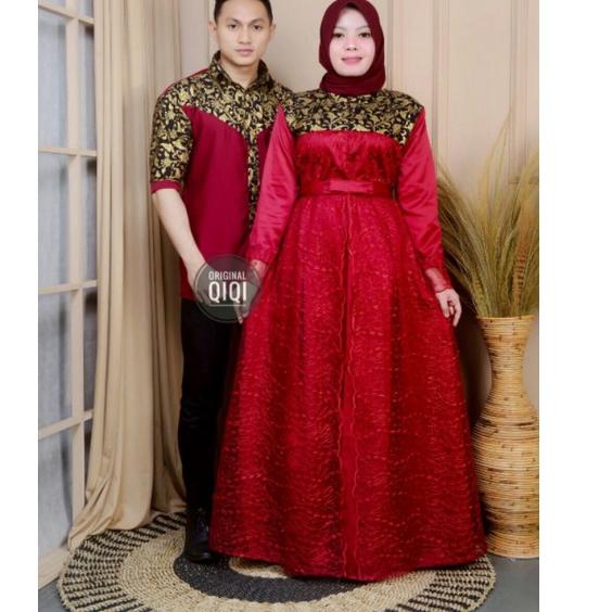 Murah Banget (jual terpisah)Couple gamis kombinasi brokat tille khusus warna abu dan navy