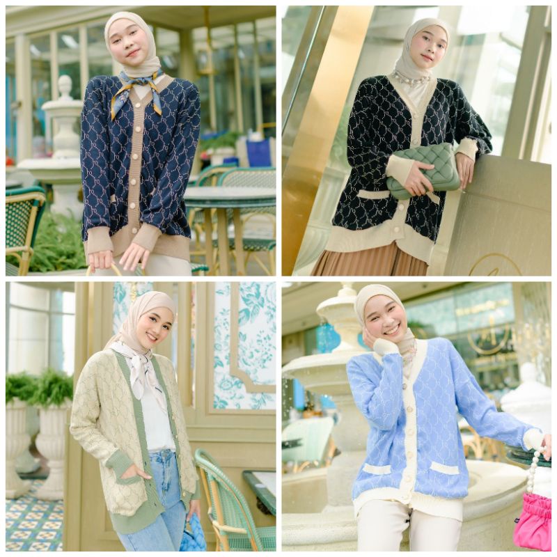 Monogram cardigan by haideeorlin