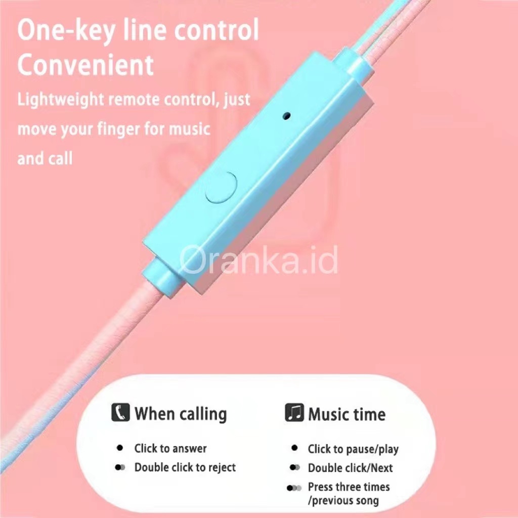 Headset Macaron U24 Handsfree Matte Colorfull Hifi Stereo Extra Bass Dengan Mic Jack 3.5mm Earphone Untuk Handphone Smartphone