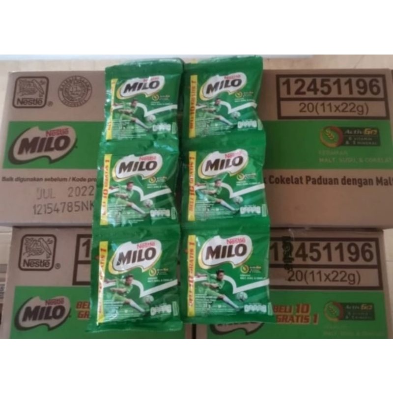 susu milo sachet 22 gr 1 renceng isi 10 pcs