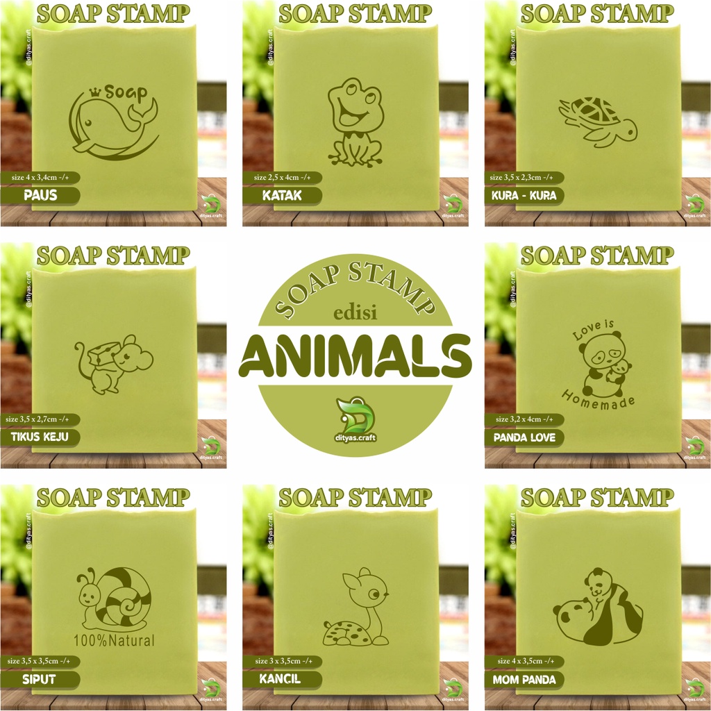 

soap stamp / stempel sabun / 8 animals