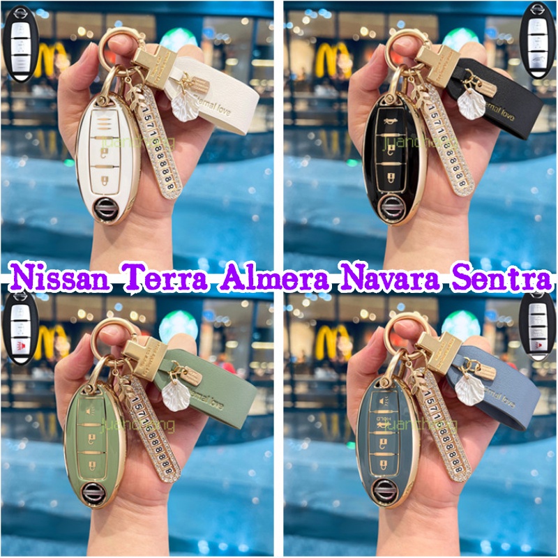 Tpu Car keyless Remote Key Full Cover Case Shell Cover Holder Cocok Untuk Nova Murano X-TRAIL Tiida Kicks Juke Terra Almera Teana Livina Slyphy X-Trail Navara Serena Frontier Aksesoris ReadyVStock