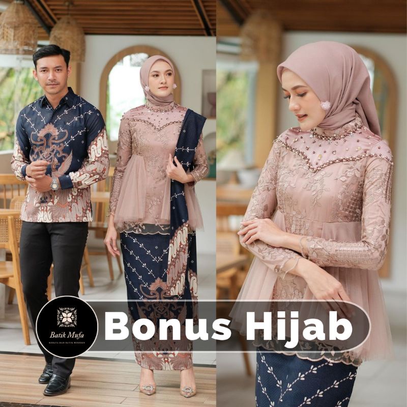 SET COUPLE AMEERA BROWN / ICE BLUE / LATTE | KEBAYA MODERN KEBAYA TERBARU KEBAYA WISUDA KEBAYA LAMARAN