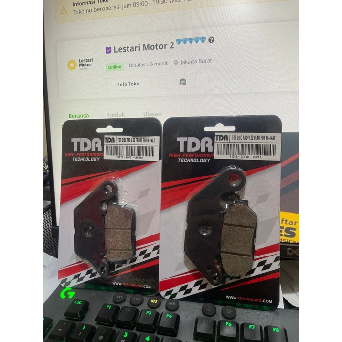 Tdr Dispad Kampas Rem Set Depan Belakang Nmax 155 Old / All New Nmax #Original