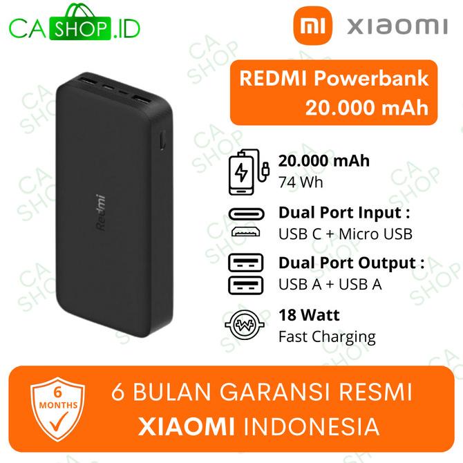 Xiaomi Redmi Power Bank 20000mAh 18W FastCharge ORI 100% GRS Resmi TAM