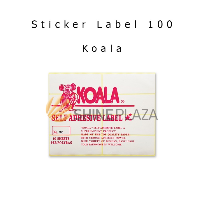 

Kertas Stiker Koala Nomor 100 - Label Sticker Paper No 100 Untuk Undangan Harga Buku Pelajaran Isi 10 Lembar