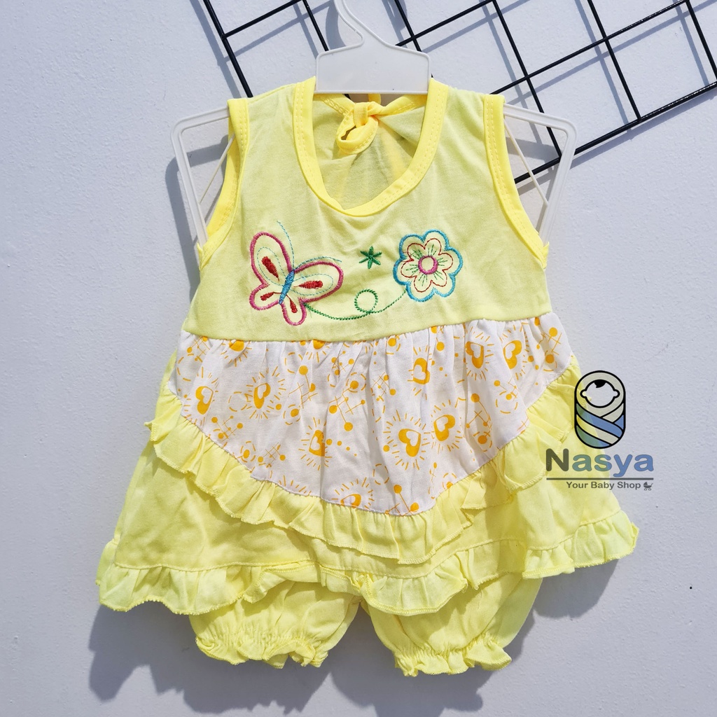 [N-077] Setelan baju bayi perempuan lucu MURAH motif kartun- Naomi (3-6 bulan)