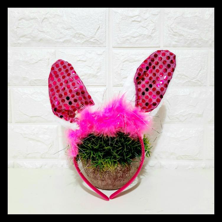 

BANDO KELINCI EASTER BUNNY HEADBAND KELINCI MANIK MOTE KADO AKSESORIES BARU
