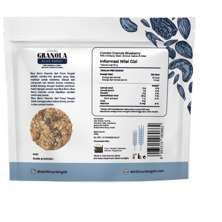 

3KD✷ Timur Tengah Granola Blueberry 500 gr Sereal Makanan Sehat TREN MASA KINI