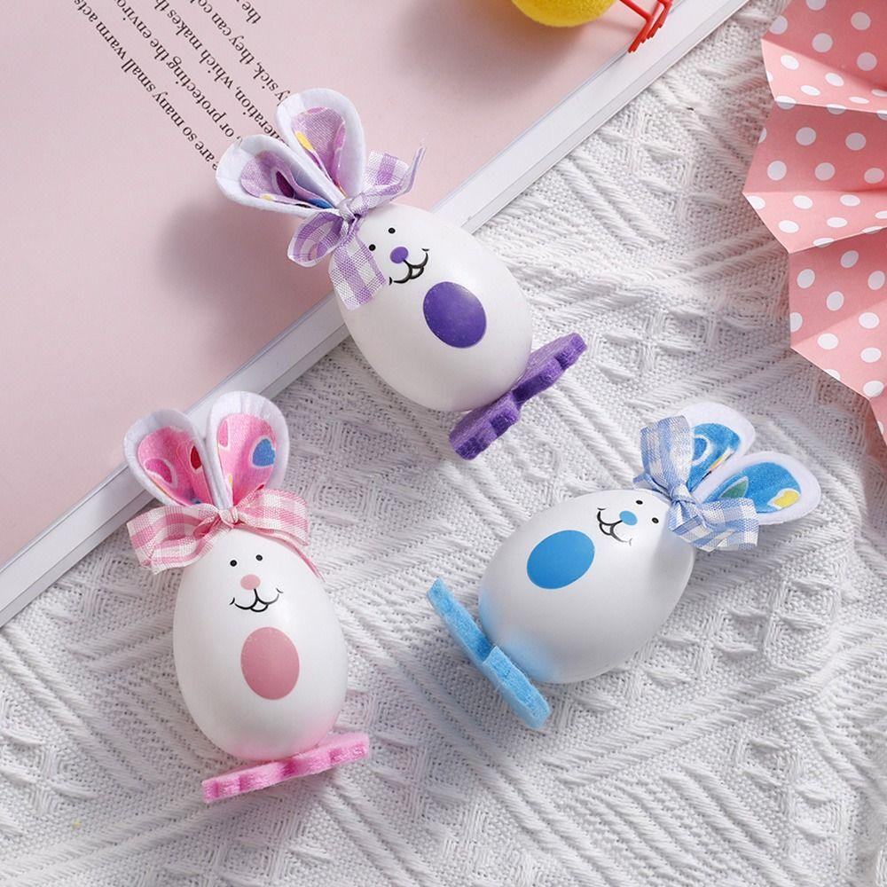 Top 3PCS Easter Bunny Egg Desktop Festival Selamat Paskah Festival Hias