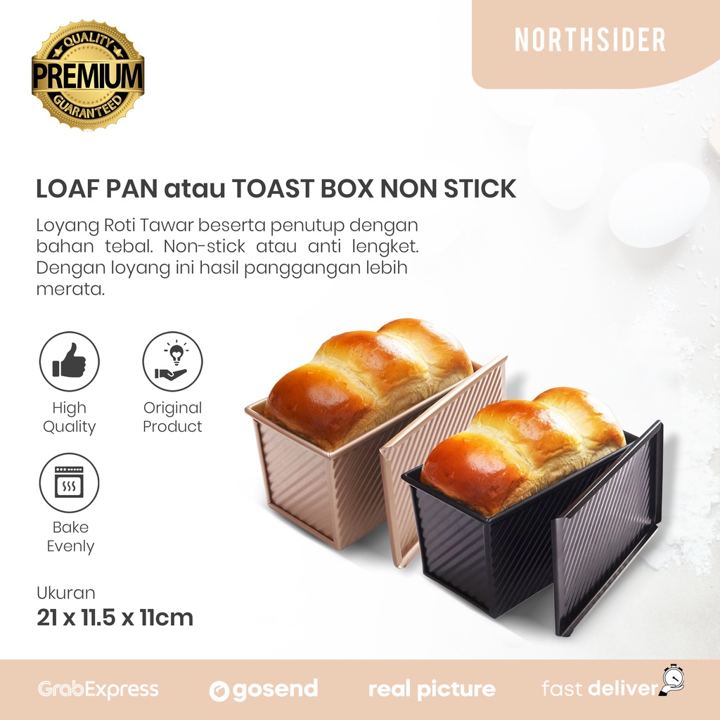 LOYANG ROTI TAWAR TUTUP | LOAF PAN -TOAST BOX NON STICK GOLD