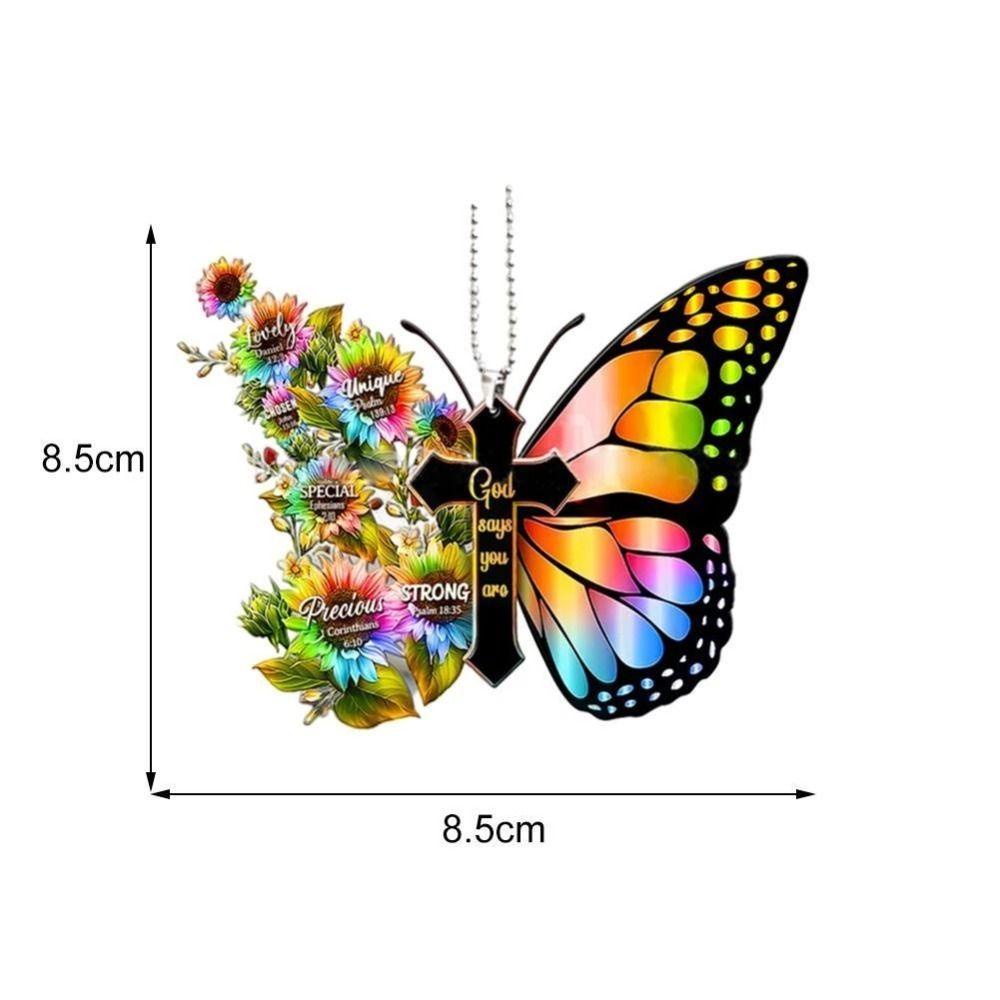 Suyo 2 Pcs Kupu-Kupu Salib Gantung Liontin Fashion Hadiah Terbaik Gadis Wanita Spion Ornamen