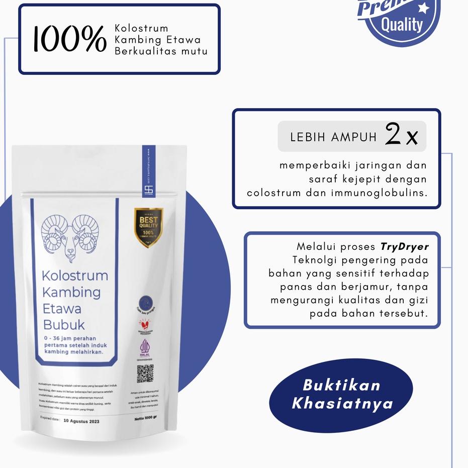 

0GF» Premium Susu Kambing Etawa Kolostrum Colostrum Bubuk Ternak Syams 500 gram 1/2 Kg setengah kilo Murni Organik Pure Natural Original tanpa campuran rendah gula low sugar fresh no pengawet kimia Alami Asli mentah kiloan murah etawaku platinum SR12 Pal